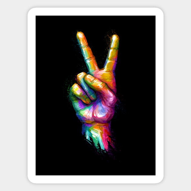 V-Sign: Hand Gesture for Peace or Victory Sticker by stonemask